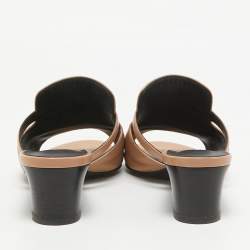 Hermes Tan Leather Candy Slide Sandals Size 38