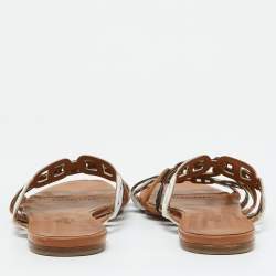 Pre Owned Hermes Multicolor Leather Thalassa Flat Sandals Size 39.5