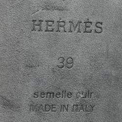 Pre Owned Hermes Black Leather Encens Sandals Size 39