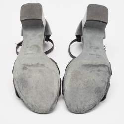 Pre Owned Hermes Black Leather Encens Sandals Size 39