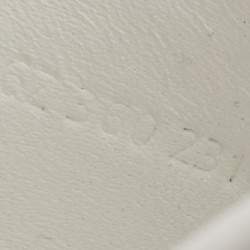 Pre Owned Hermes White Leather Eze Wedge Sandals Size 36