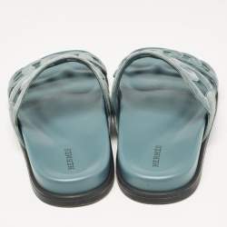 Pre Owned Hermes Grey Suede Extra Slides Size 39.5