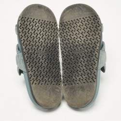 Pre Owned Hermes Grey Suede Extra Slides Size 39.5