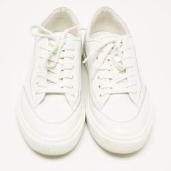 Hermes White Leather Get Low Top Sneakers Size 39