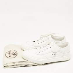 Hermes White Leather Get Low Top Sneakers Size 39