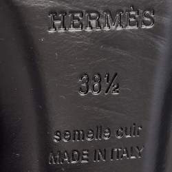 Hermes Black Embellished Suede Ella Sandals Size 38.5