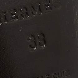 Pre Owned Hermes Light Brown Leather Night Slingback Sandals Size 38