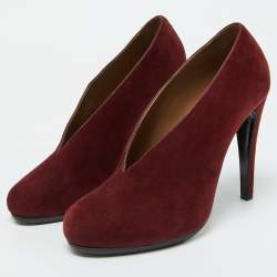 Hermes Burgundy Suede Florida Pumps Size 39