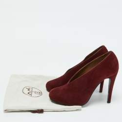 Hermes Burgundy Suede Florida Pumps Size 39