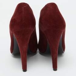 Hermes Burgundy Suede Florida Pumps Size 39