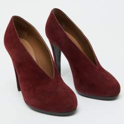 Hermes Burgundy Suede Florida Pumps Size 39