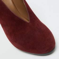 Hermes Burgundy Suede Florida Pumps Size 39