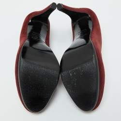Hermes Burgundy Suede Florida Pumps Size 39