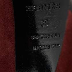 Hermes Burgundy Suede Florida Pumps Size 39