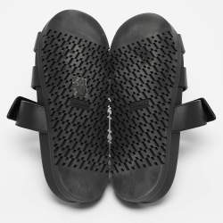 Hermes Black Leather Chypre Sandals Size 36.5