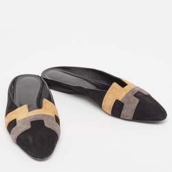 Hermes Tricolor  Suede Roxane Mules Size 38