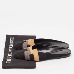 Hermes Tricolor  Suede Roxane Mules Size 38