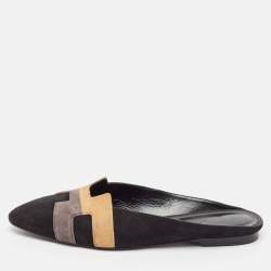 Hermes Tricolor  Suede Roxane Mules Size 38