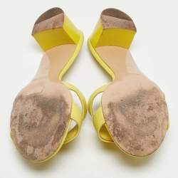 Hermes Yellow Leather Oasis Slide Sandals Size 38