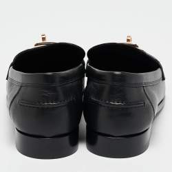 Hermès Black Leather Destin Loafers Size 39