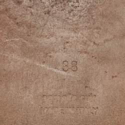 مملوكة مسبقًا Hermès Pink Leather Oran Flat Slide Sandals Size 38