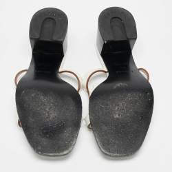 Hermes White Leather Izzy Slide Sandals Size 38.5