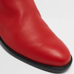 Hermes Red Leather Jumping Boots Size 39