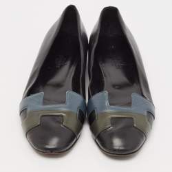 Pre Owned Hermes Tricolor Leather Nice Ballet Flats Size 39