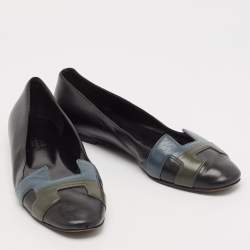 Pre Owned Hermes Tricolor Leather Nice Ballet Flats Size 39