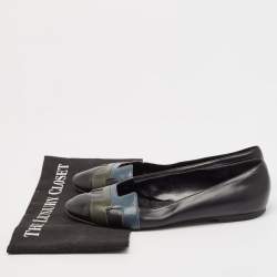 Pre Owned Hermes Tricolor Leather Nice Ballet Flats Size 39