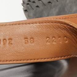 مملوكة مسبقًا Hermes Brown Leather Chypre Sandals Size 38