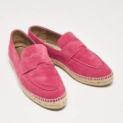 Hermes Fuchsia Suede Trip Espradrille Flats Size 39