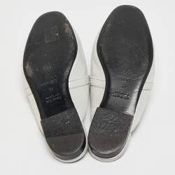 Hermes Silver Textured Suede Oz Flat Mules Size 39