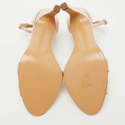 Hermes Metallic Leather Premiere 70 Ankle Strap Sandals Size 37.5