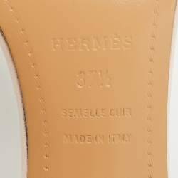Hermes Metallic Leather Premiere 70 Ankle Strap Sandals Size 37.5