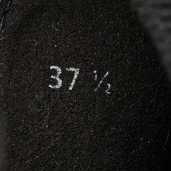 Hermes Grey/Black Knit Fabric and Suede C-addict Lace Up Sneakers Size 37.5