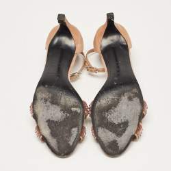 Hermes Beige Suede Embellished Premiere 70 Ankle Strap Sandals 40 