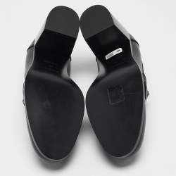 Hermes Black/Beige Calf Hair and Leather Dauphine Loafers Size 38