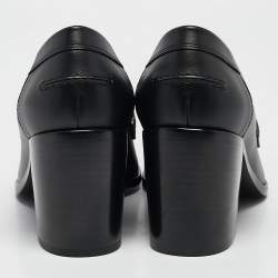 Hermes Black/Beige Calf Hair and Leather Dauphine Loafers Size 38