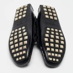 Pre Owned Hermes Black Patent Leather Irving Loafers Size 38