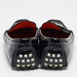 Pre Owned Hermes Black Patent Leather Irving Loafers Size 38