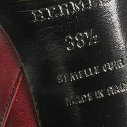 Hermès Burgundy Leather Joueuse Ankle Length Boots Size 38.5