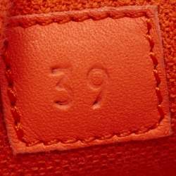 Hermes Orange Leather And Neoprene Team Low Top Sneakers Size 39