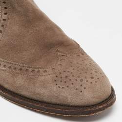 Hermes Grey Suede Brighton Low Ankle Boots Size Size 37