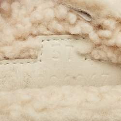 Hermes Off White Shearling Chypre Flat Slides Size 37