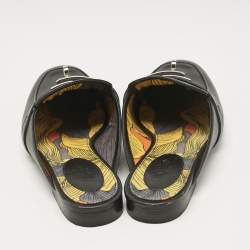 Hermes Black Leather Oz Flat Mules Size 38.5