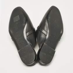 Hermes Black Leather Oz Flat Mules Size 38.5
