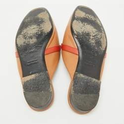 Hermes Brown Leather Oz Flat Mules Size 40
