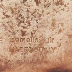 Pre Owned Hermes Burgundy Patent Leather Oran Flat Slides Size 35