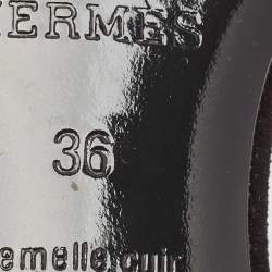 مملوكة مسبقًا Hermes Black Suede Crystal Oasis Slide Sandals Size 36